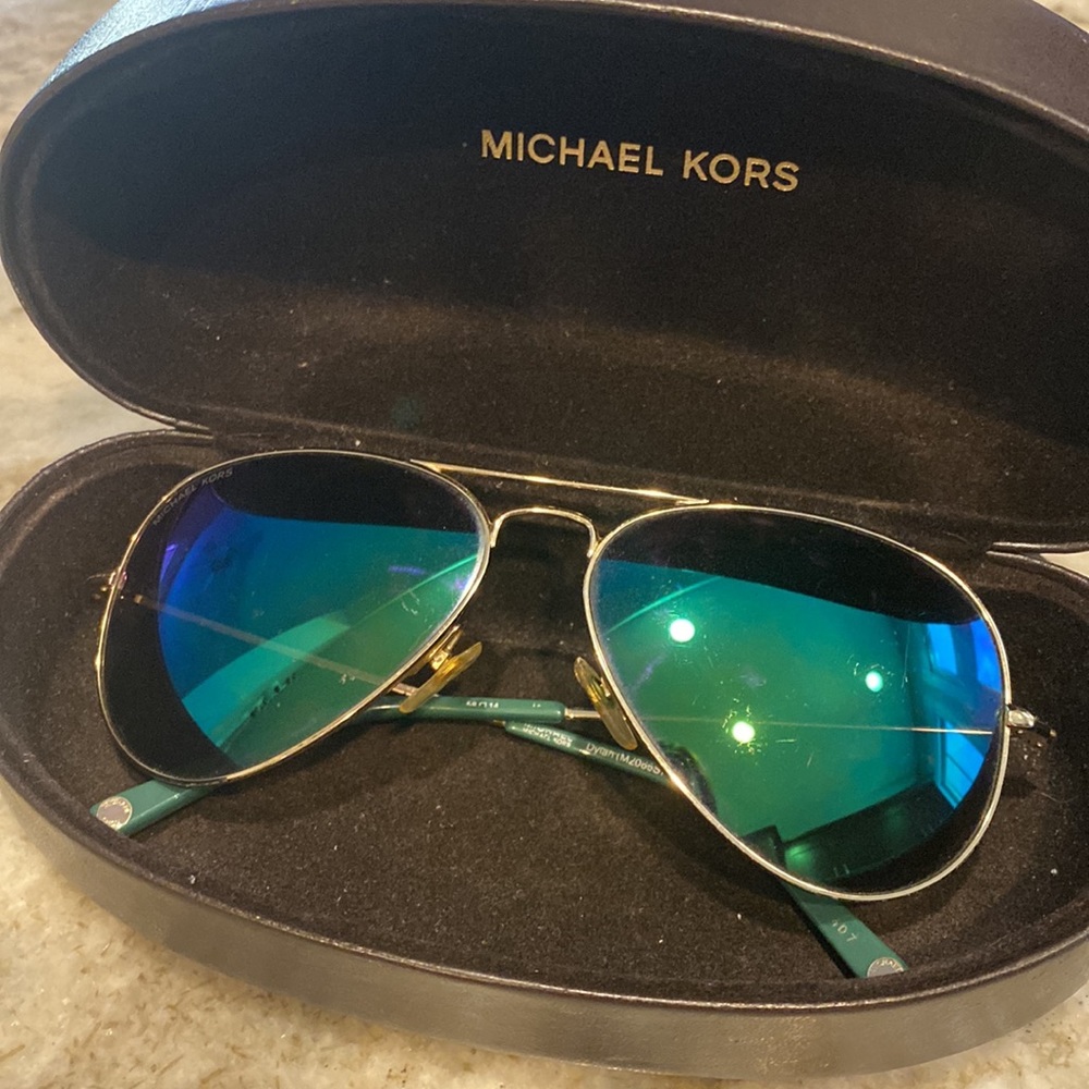 Michael Kors green aviator sunglasses